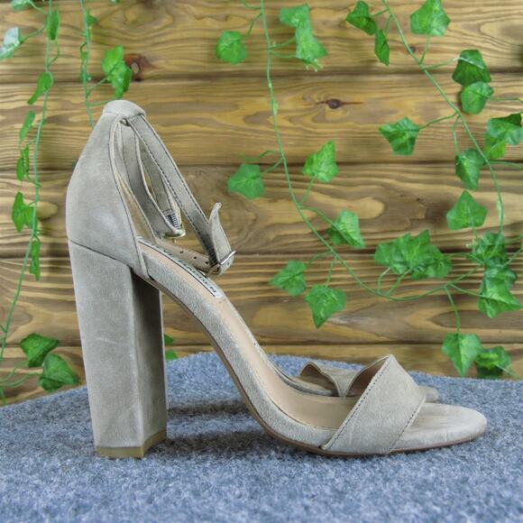 Steve Madden Women Carrson Open Toe Beige Leather Pump 6 Medium Gently Used 2025 - Picture 3 of 7